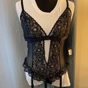 Elegant Black Lace Bodysuit